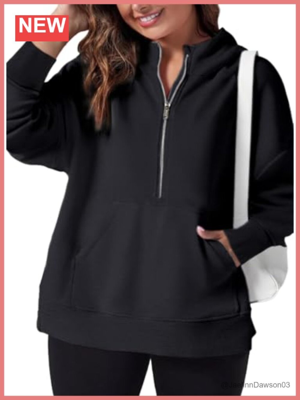 Plus Size Half Zip Hoodie Oversized Long Sleeve Sweatshirt Kangaroo Pocket